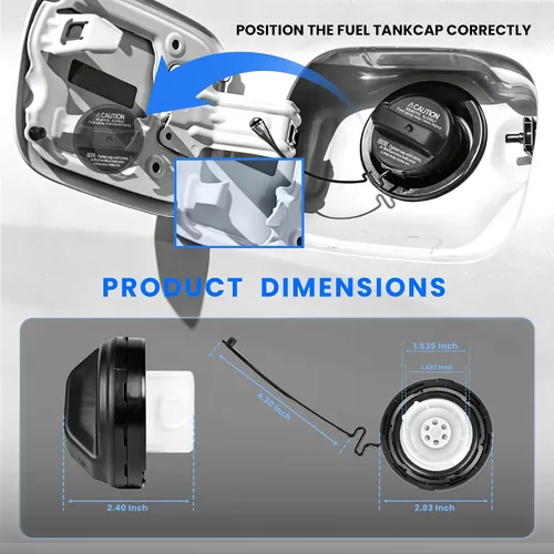 Vista 3 de Tapa del depósito de combustible 77300-33070 apto para Toyota 4RUNNER/AVALON/CAMRY/HIGHLANDE/TACOMA/TUNDRA/SEQUOIA 2004-2006 ES330 2005-2010 TC