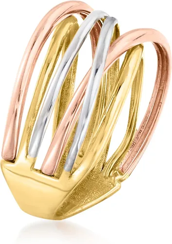 Vista 3 de Ross-Simons 14kt Tri-Colored Gold Highway Ring