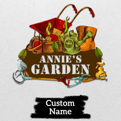 Vista 2 de MeMate Letreros de jardín, letreros de metal personalizados para jardín, letrero de jardín para personalizar, arte de pared con nombre personalizado