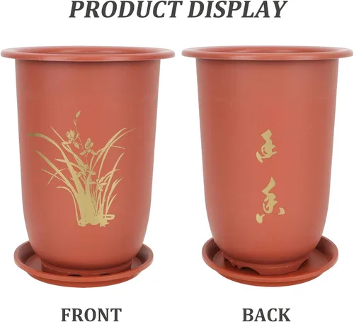 Vista 9 de Levemolo 2 Sets Orchid Flower Pots with Tray, Plastic Planting Pots
