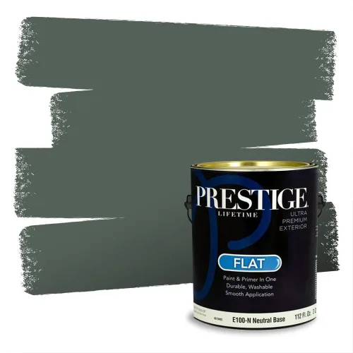 Vista 58 de Prestige Paints - Pintura exterior e imprimación en uno, 1 galón, plano, compatibilidad comparable con el color menta «Whipped Mint» de Behr