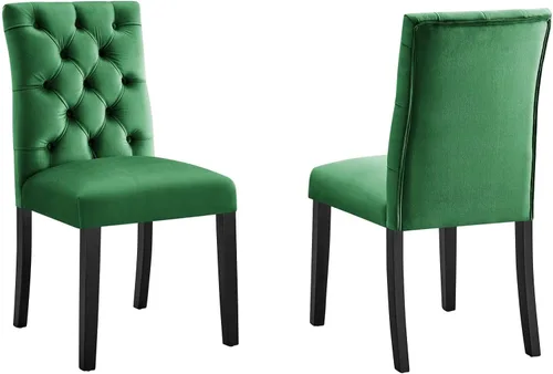 Vista 5 de Modway Duchess Performance Velvet - Juego de 2 sillas de comedor, color coñac