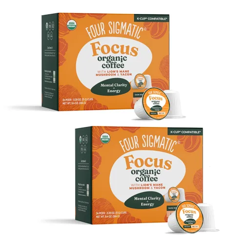 Vista 22 de Four Sigmatic Adaptogen Coffee K-Cups Café molido orgánico de tostado medio con Ashwagandha, Eleuthero, Chaga y Tulsi Apoyo inmunológico