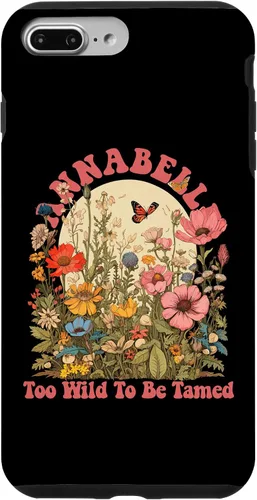 Vista 9 de Funda con nombre de ANNABELLE para iPhone 14, diseño retro de flores silvestres para niñas