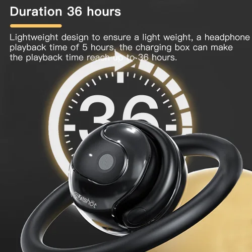 Vista 5 de auriculares colgantes sunshot Ows 5.4 Bluetooth, auriculares inalámbricos Bluetooth de conducción de aire, Bluetooth BT 5.4 de baja latencia
