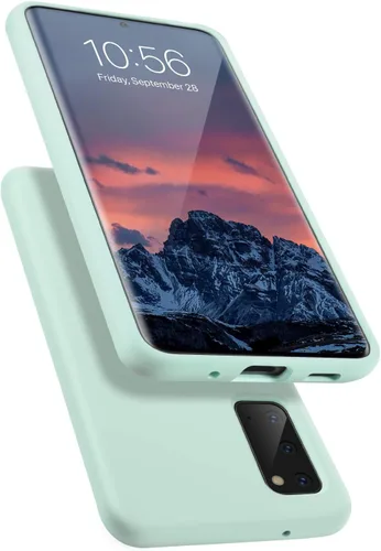 Vista 9 de Funda diseñada para Galaxy S20 de 6.2 pulgadas, goma de gel de silicona líquida a prueba de golpes, cojín de forro de tela de microfibra suave