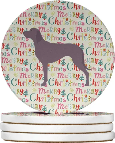 Vista 58 de AIDI Atlas Mountain Dog Merry Christmas - Posavasos grandes de piedra arenisca, paquete de 4