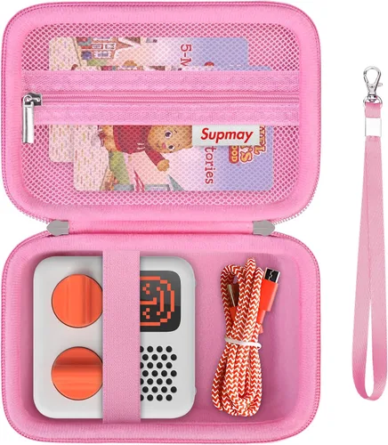 Vista 8 de Funda rígida de viaje para Yoto Mini (edición 2024) para niños, reproductor de audio Bluetooth sin pantalla, funda protectora con bolsillo de malla