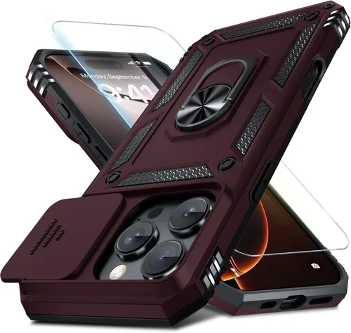 Vista 135 de Janmitta Funda para iPhone 8 Plus/7 Plus/6 Plus, Cubierta de Teléfono con Cubierta Deslizante Integrada para Lente de Cámara + Protector