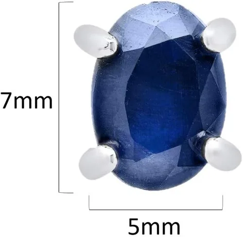 Vista 3 de 925 Sterling Silver Gemstone Oval Stud Earrings for Women 5mm Birthstone with Push Backs by MAX + STONE