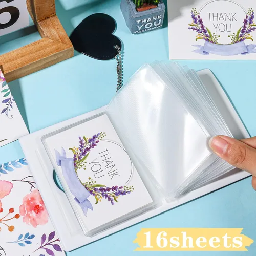 Vista 3 de FRIUSATE Libro de soporte para tarjetas fotográficas Kpop de 3 pulgadas, mini álbum de fotos con carpeta de tarjetas fotográficas tipo espejo, 32