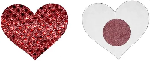 Vista 2 de Ypser 5 pares de pasteles de corazón desechables de satén para pezones para mujeres