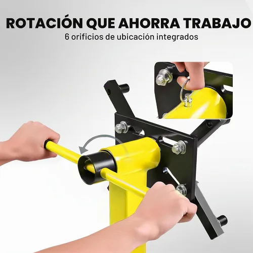 Vista 3 de YELLOW JACKET Soporte de motor, soporte de motor giratorio con bandeja de herramientas, brazos ajustables de 360 grados, ruedas giratorias