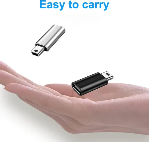 Vista 7 de Adaptador USB C (paquete de 6), USBC macho a micro hembra, USBC hembra a micro macho, tipo C a mini USB, compatible con teléfonos inteligentes