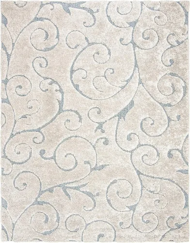 Vista 58 de SAFAVIEH Florida Shag Collection - Alfombra decorativa, 2 x 3 pies, color crema y beige, diseño de volutas, no desprende pelusa y fácil de limpiar
