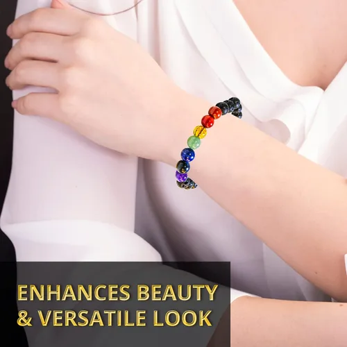 Vista 172 de Adjustable Crystal Bracelet – Gemstone Bead Bracelet with Adjustable Macrame String – Chic Gemstone Bracelet for Men and Women – 8mm Round Healing