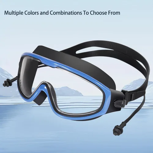 Vista 7 de Gafas de natación, visión amplia, visión clara, gafas de natación para adultos, protección UV antivaho, sin fugas, gafas de piscina