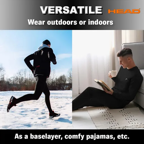 Vista 5 de HEAD Conjunto de capa base para hombre, parte superior e inferior, camisas de compresión para hombres, pantalones de compresión para hombre