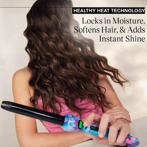 Vista 7 de Eva NYC - Rizador de pelo saludable sin clip de calor, rizador de pelo con infusión de turmalina con infrarrojo lejano, varita rizadora de cerámica