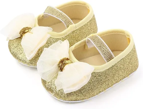 Vista 4 de Mary Jane - Vestido de boda de princesa para bebé, zapatos planos para niñas pequeñas, suela suave, zapatos ligeros y brillantes
