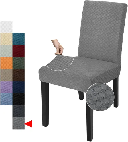 Vista 9 de YEMYHOM Funda elástica para silla con respaldo de 1 pieza con diseño jacquard más reciente, funda para silla con respaldo antideslizante, protector