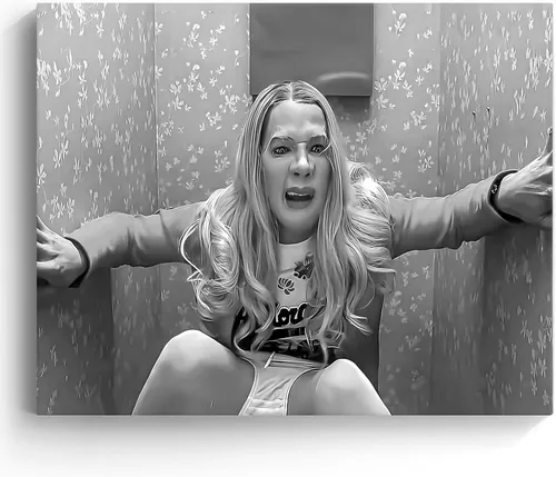 Vista 18 de B.B.F MAKE Arte de Pared Divertido en Lienzo Enmarcado Decoración de Baño Póster de Películas de Elfos de Comedia en Blanco y Negro Pintura al Óleo
