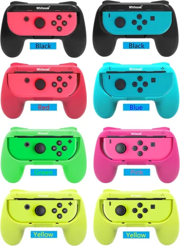 Vista 4 de Whiteoak Joy-Con Grip, versión mejorada Kit de agarre Joy-con mango resistente al desgaste para Nintendo Switch, paquete de 2 (negro)