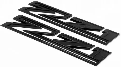 Vista 2 de Paquete de 2 emblemas OEM Z71 2019-2026, insignias laterales izquierda y derecha compatibles con Silverado Tahoe Suburban 84632695 (negro brillante)