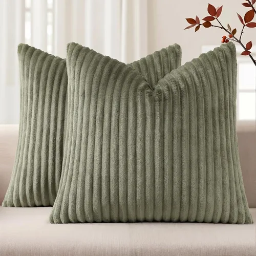 Vista 20 de Simmore Juego de 2 fundas de almohada decorativas de verano de 16 x 16 pulgadas, fundas de almohada suaves de franela de felpa natural de doble cara