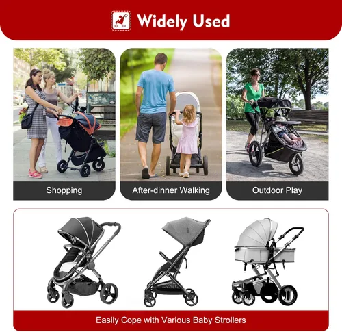 Vista 9 de Tabla universal para cochecito de bebé con asiento desmontable, 2 en 1 para sentarse y estar de pie para la mayoría de los cochecitos, soporta niños