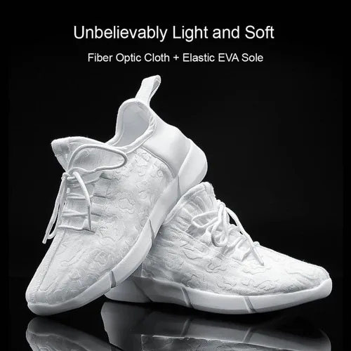 Vista 2 de 7iPupas Zapatos con luz LED de fibra óptica para niños, hombres y mujeres, tenis ligeros con carga USB, zapatos de fiesta brillantes de EE. UU