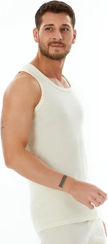 Vista 5 de Camiseta sin mangas de lana merino para hombre, capa base 185, para esquí, senderismo, camping, caza, camiseta térmica ligera