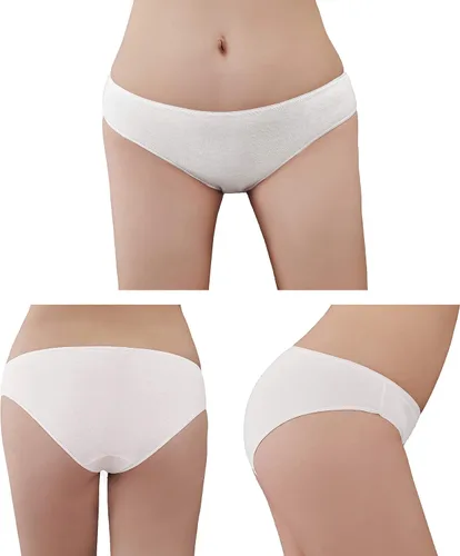 Vista 8 de Paquete de 15 bragas desechables para mujer, 100 % algodón de baja altura