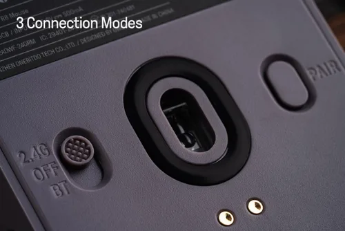 Vista 7 de 8Bitdo Ratón retro R8 con base de carga, sensor óptico PAW 3395 DPI 26K, frecuencia de sondeo 4K, botones programables, microinterruptores Kailh