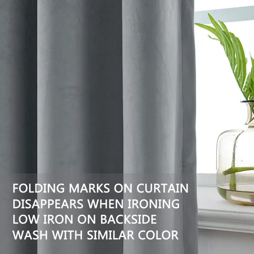 Vista 92 de cololeaf Panel de cortinas opacas de terciopelo con forro para cine en casa, cortina de ganchos planos para barra transversal o pista, 100 pulgadas