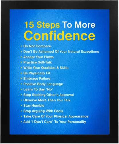 Vista 6 de 15 Steps for Confidence Wall Art,Positive Affirmations Print, 8x10 Unframed This print is matte poster. Self esteem decor for bedroom, office