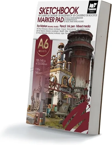 Vista 13 de TRANSON Paquete de 2 mini cuadernos de bocetos A6, papel de arte pesado de 80 libras/4.23 oz/m², no se traspasa, 100 hojas/200 páginas de 4.13 x