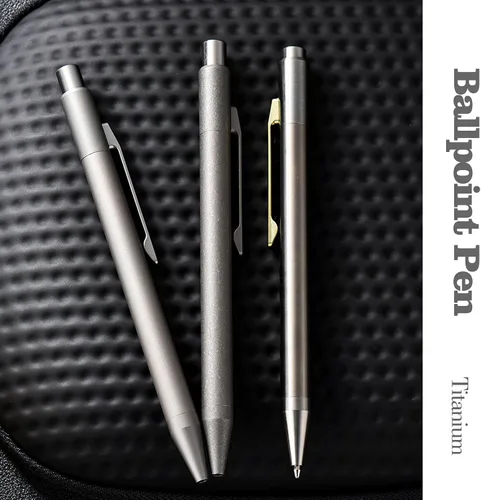 Vista 6 de Hamans Bolígrafo de 5.39 pulgadas de longitud, aleación de titanio, bolígrafo con clip, bolígrafo de bolsillo de escritura para negocios, oficina