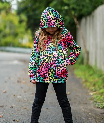 Vista 3 de uideazone - Sudadera con capucha y diseño gráfico tridimensional con bolsillo, para niñas de 4 a 14 años.