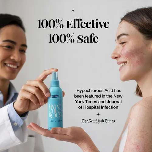 Vista 4 de Spray de ácido hipocloroso para cara y piel; limpiador facial 32 onzas de repuesto de spray de ácido hipocloroso para piel, acné, erupción