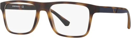 Vista 2 de Emporio Armani Mens EA4115 Rectangular Eyewear Frames With Two Interchangeable Sun Clip-ons Habana mate/transparente/marrón degradado/azul espejado