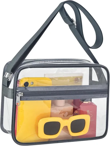 Vista 8 de MAY TREE Clear Bag for Stadium Events Clear Messenger Bag Suitable for Concert Outfits and Sports Events