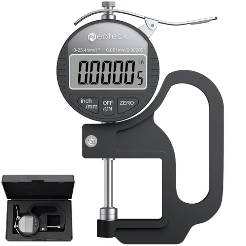 Vista 9 de Neoteck Medidor de Grosor Digital 0.5 pulgadas/12.7mm, 0.00005 pulgadas/0.001mm Pantalla LCD con Conversión Pulgadas/MM Herramienta de Medición