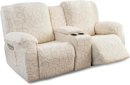 Vista 35 de Funda para Sillón Reclinable de 4 Piezas Elástica, Funda Deslizable de Sofá, Cubierta de Sofá para Sofá Reclinable de 1 Asiento, Protector