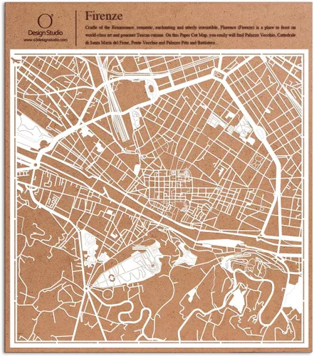 Vista 61 de O3 Design Studio Aberdeen - Mapa de papel cortado en papel blanco de 12 x 12 pulgadas