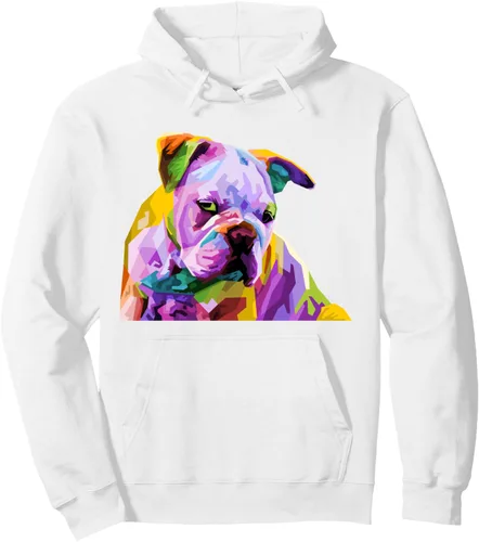 Vista 6 de Sudadera con capucha de bulldog británico inglés para dueños de perros, Negro, S
