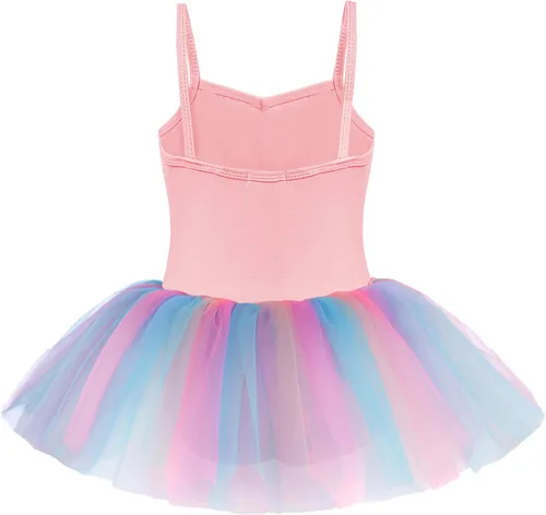 Vista 2 de Zaclotre Leotardo de lentejuelas para niñas pequeñas, leotardos de ballet con correa brillante, vestido tutú, traje de bailarina, disfraz de baile