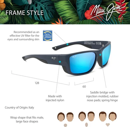 Vista 6 de Maui Jim Gafas de sol rectangulares Amberjack