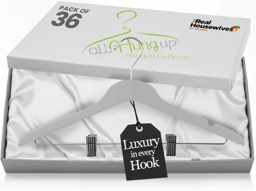 Vista 12 de All Hung Up - Perchas delgadas de plástico con clips, diseño que ahorra espacio con agarre antideslizante, duraderas para el uso diario