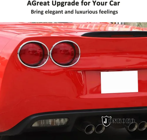 Vista 5 de Cubierta de marco de lámpara de faros traseros de automóvil para Chevrolet Corvette C6 2005-2013, luces reflectoras de parachoques trasero